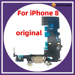 Porta de carregamento para iphone 8, microfone flex, mini conector dock carregador usb, reparar peças de reposição, original