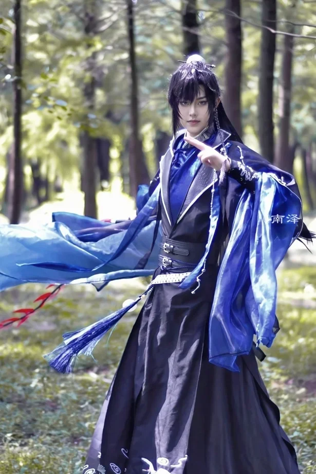 أزياء Erha and His White Cat Master التأثيرية أزياء Mo Ran Doujin التأثيرية Chu Wanning Moran Antiquity Black Cosplay