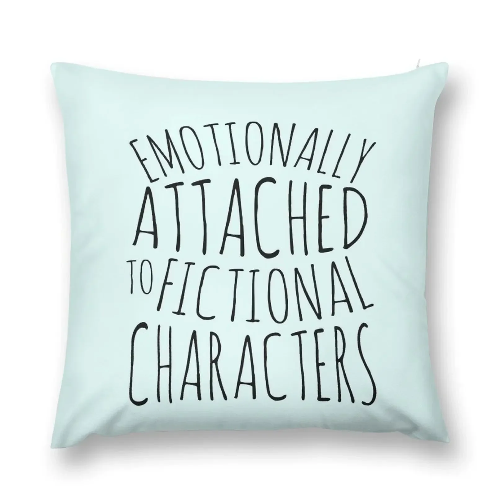 emotionally attached to fictional characters #black Throw Pillow Cushion Cover Cushion Cover Luxury pillow