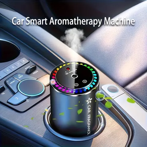 Car Aromatherapy Diffuser, Smart Starry Sky Ambient Light, 3 Modes, Touch-Controlled Color Adjustment, Essential Oil Addable