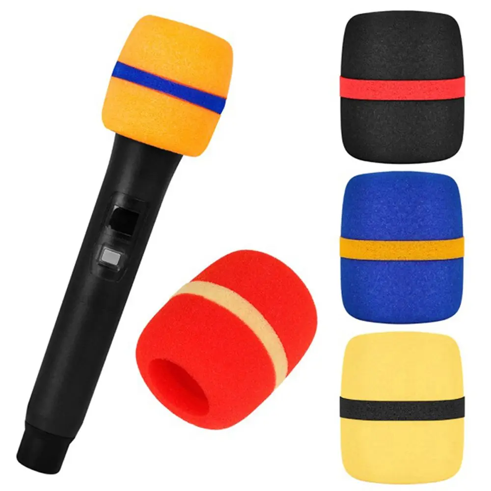 4PCS Headset Windscreen Thickened KTV Handheld Dust Proof Soft Sponge Microphone Cover Replacement Accessories