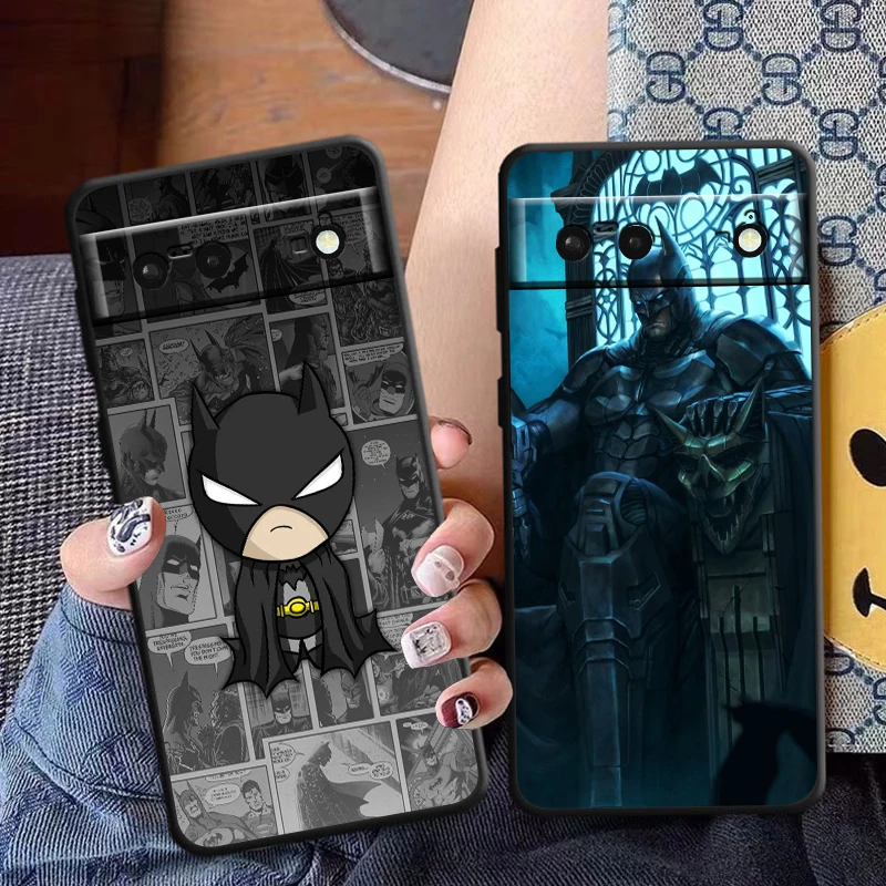 The Dark Knight Batman Joker Phone Case For Google Pixel 9 8 7 Pro 6 Pro 6A 5A 5 4 4A XL 5G Black Soft Fundas Cover