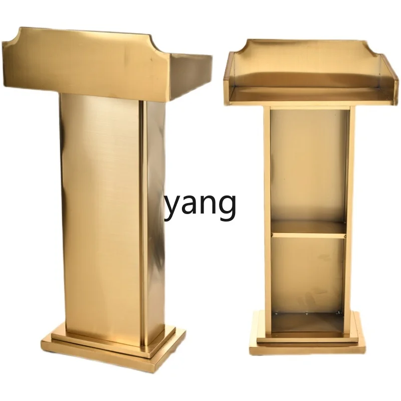 LH Stainless Steel Lecture Desk Sales Department Hotel Reception Desk Host Light Luxury Shopping Guide Desk