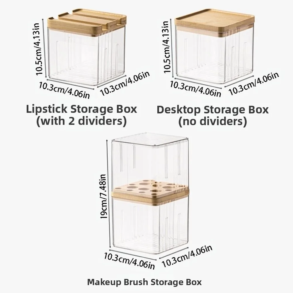 Clear Makeup Brush Holder Large Capacity Dust-proof Cosmetic Storage Box Waterproof with Lid Desktop Storage Container