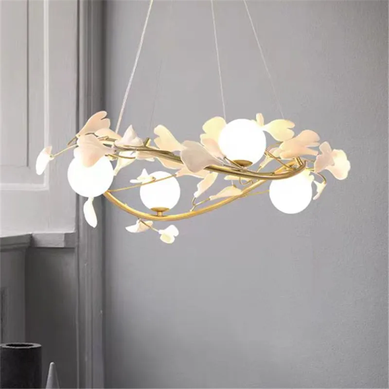 

MZISOSOD for Nordic Style Petal Shell Pendant Light for Dining Room Restaurant Kitchen Gold Chandelier Home Decor Hanging