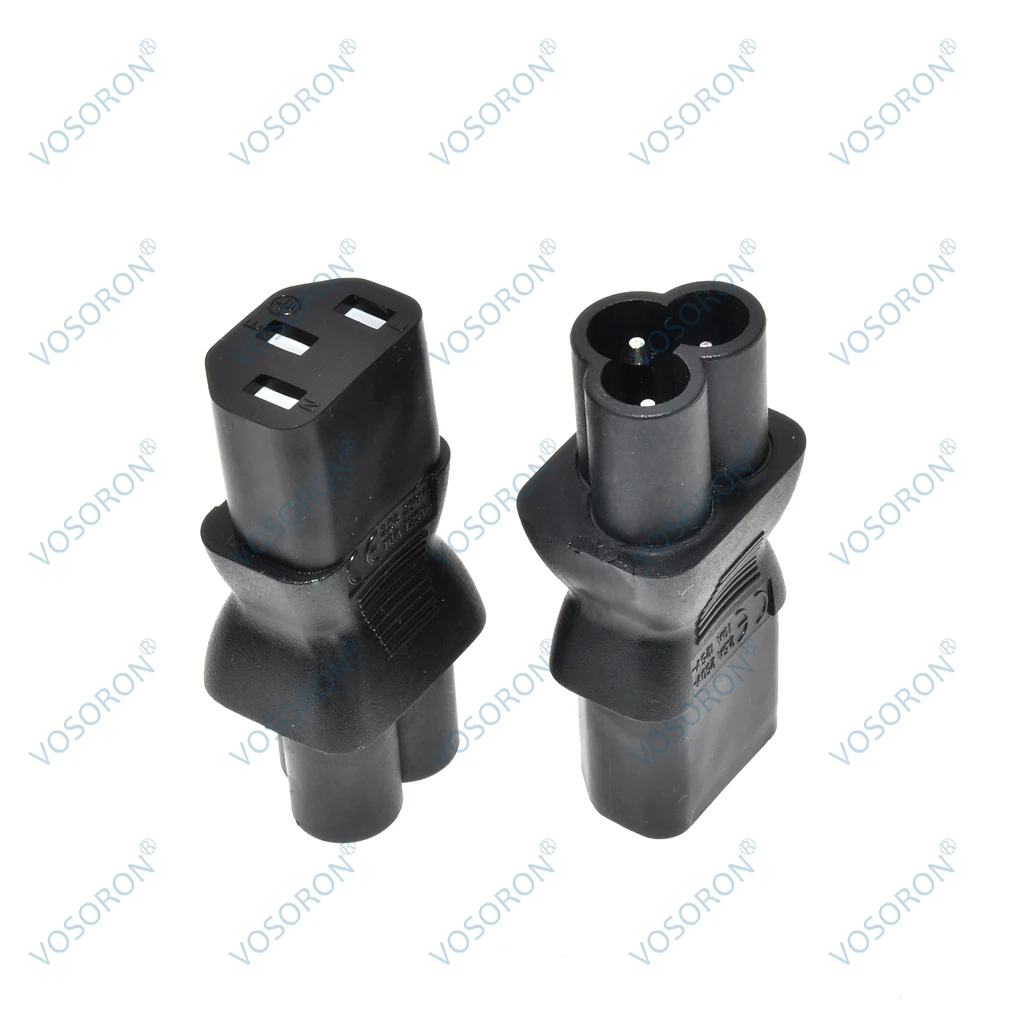 IEC320 C6 to C13 Power Adapter Plug, IEC 3 Pole C13 Female to 3 PIN C6 Male AC Converter, C6 to C13 AC Adapter