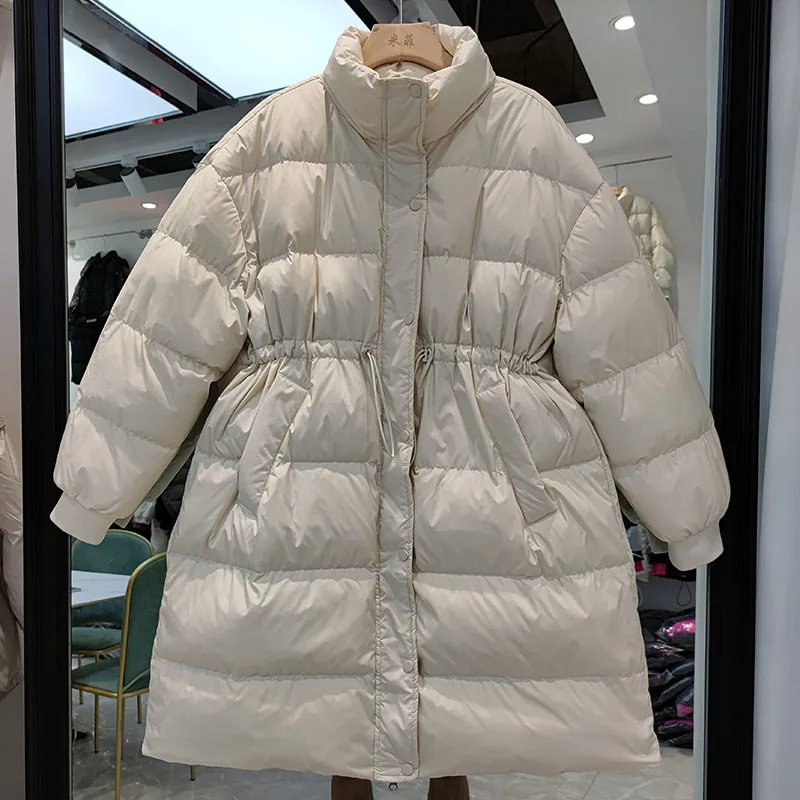 2022 Winter Women 90% White Duck Down Jacket Female Stand Collar Thick Warm Parkas Ladies Loose Zipper Snow Puffer Coat