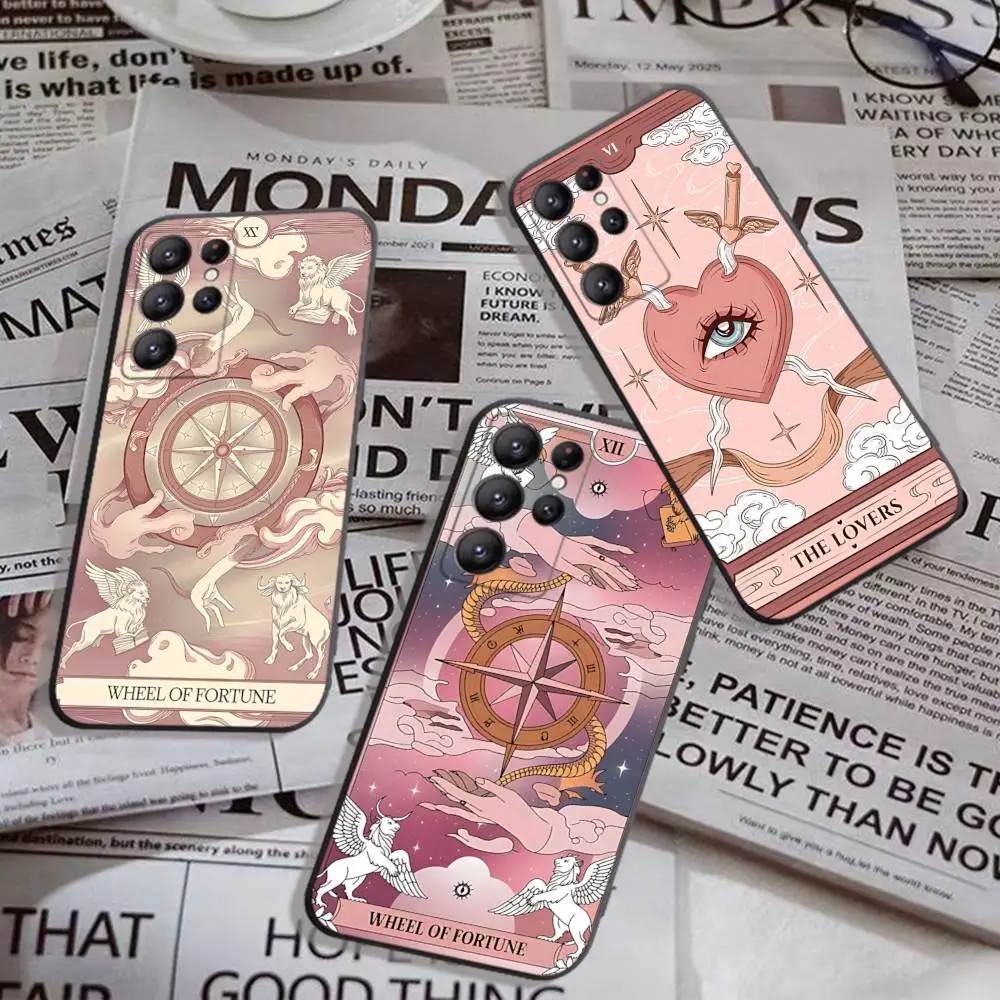 Divination Tools T-tarot Cards Phone Case For Samsung S 24 Fe 25 Ultra Plus 20 Lite 21 30 22 23 24 22 Ultra 5G Fundas