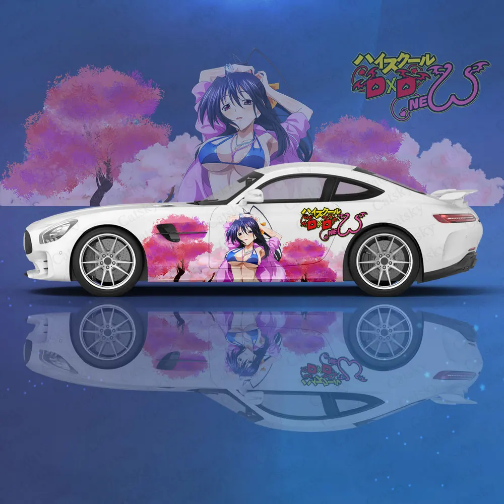 High School DXD Himejima Akeno Car Sticker Decal Hood Door Body Side Universal Size New Car Sticker Decoration Auto Accessories