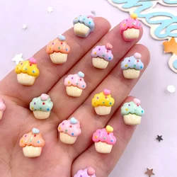 30pcs Resin Mini Colorful Painted Love Cake Ice Cream Figurines Flat back Stone DIY Scrapbook Christmas Decor Accessories Crafts