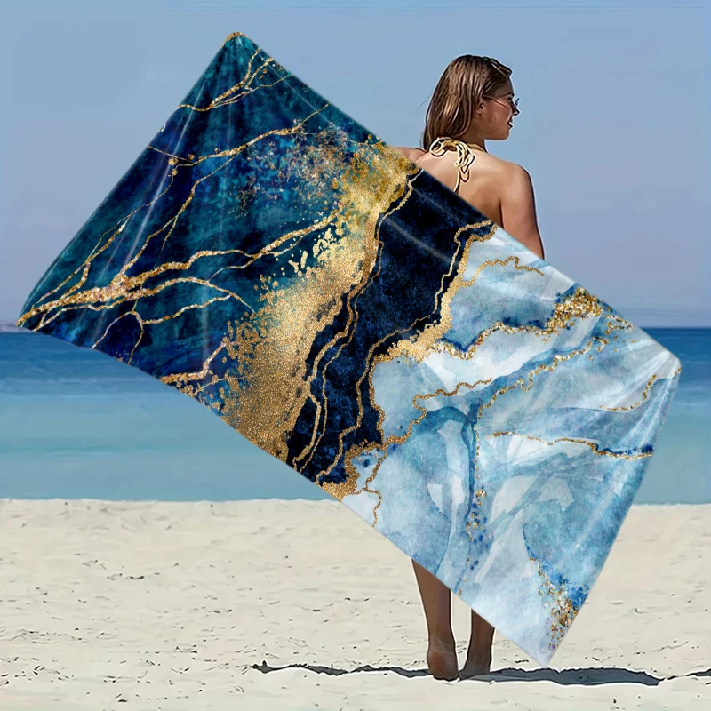 

Marble Pattern Beach Towel Ultra-Fine Fiber Lightweight Quick-Dry Hawaii Beach Party Easter Travel Swimming Quickdry Fabric