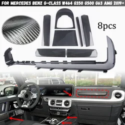 인테리어 센터 콘솔 기어 시프트 패널 커버, 메르세데스 벤츠 G 클래스 W464 G350 G500 G63 AMG 2019 + 8 개, 문짝 핸들 타이어