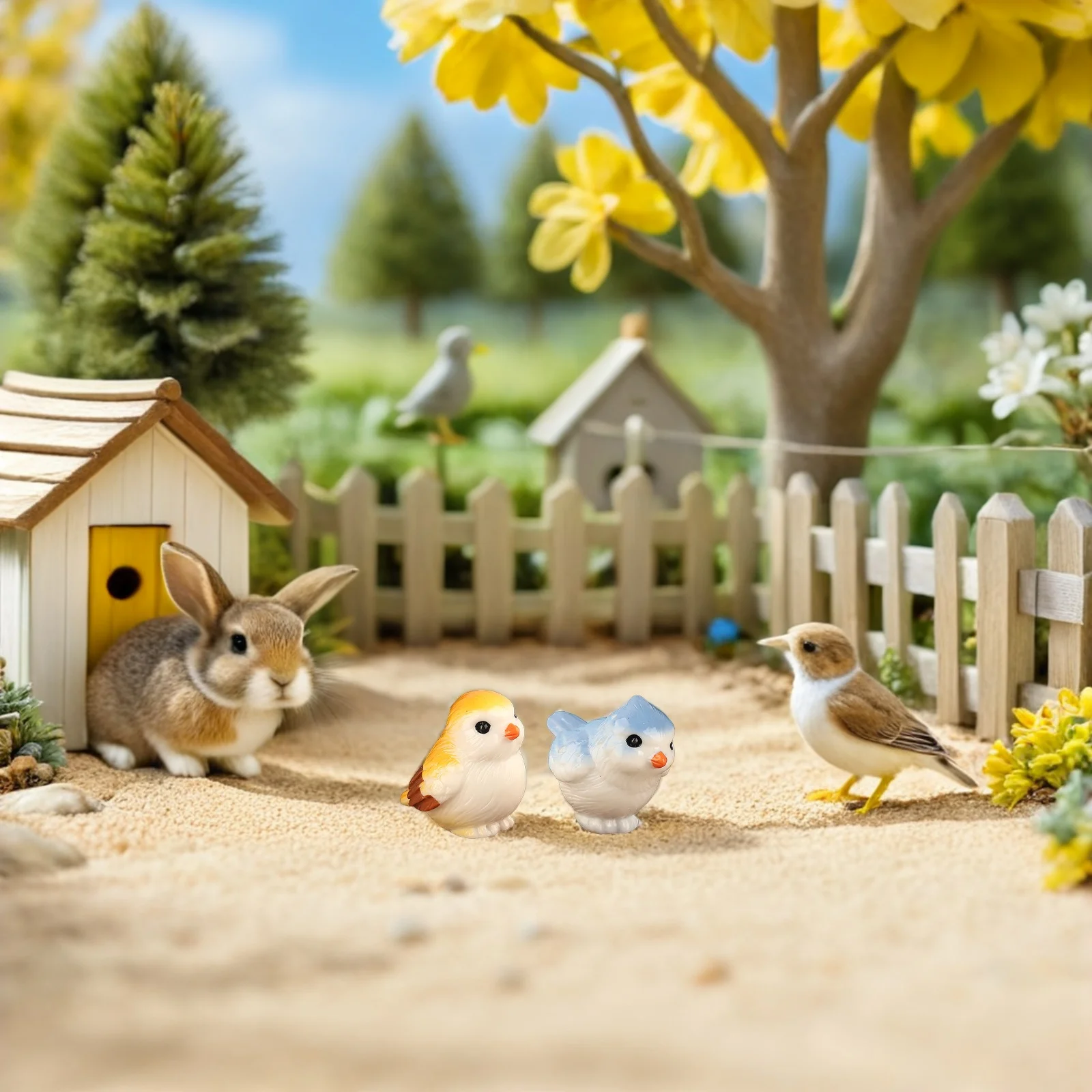 20 Stück Miniatur-Vogelfiguren, feine Details, tragbare Geschenkidee, verbessern den visuellen Reiz, Innenlandschaften, Dekor, Mini-Harzvögel