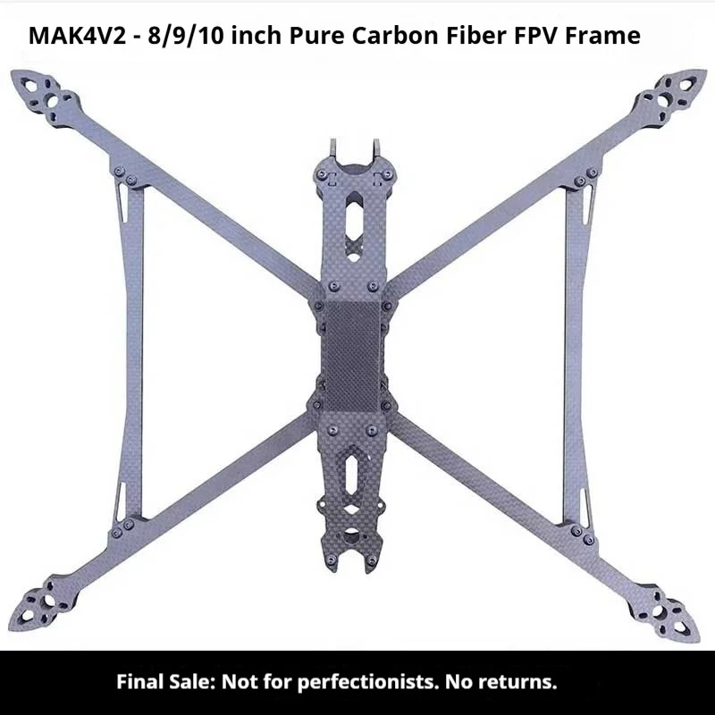 

Mark10 Mark4/Mak4 V2 Рамка дрона из углеродного волокна Длительный срок службы Fpv Летающий над препятствиями 8 9 10 дюймов Прочные детали игрушек Аксессуары