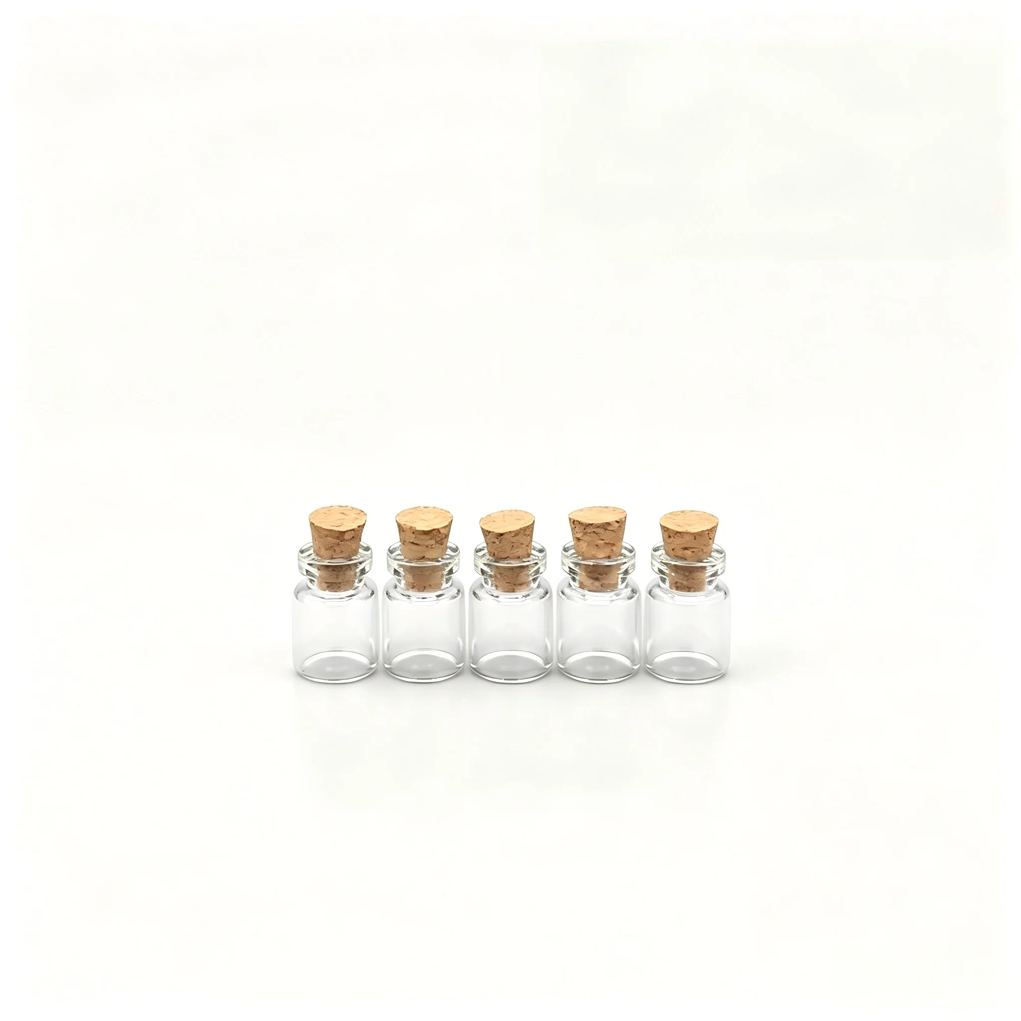 1000pcs Small Glass Bottle with Cork Diameter 13mm 1ml High-Quality Display Vials for Wholesale