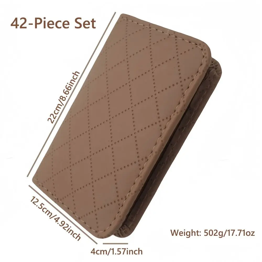 Ensemble de manucure en acier inoxydable, 42 pièces, avec fermeture éclair, sac en cuir, Kit de coupe-ongles en acier inoxydable, outils de soins des ongles des pieds