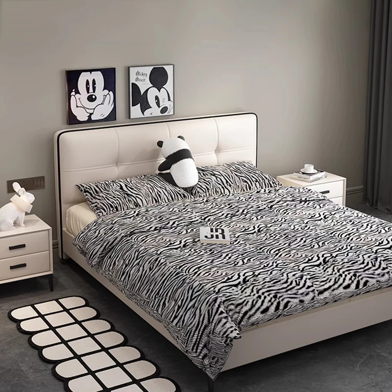 Minimalist White Double Bed Sheets Base Simple Cheap Luxury Double Bed Mattress Storage Modern Cama Twin Bedroom Furniture Set