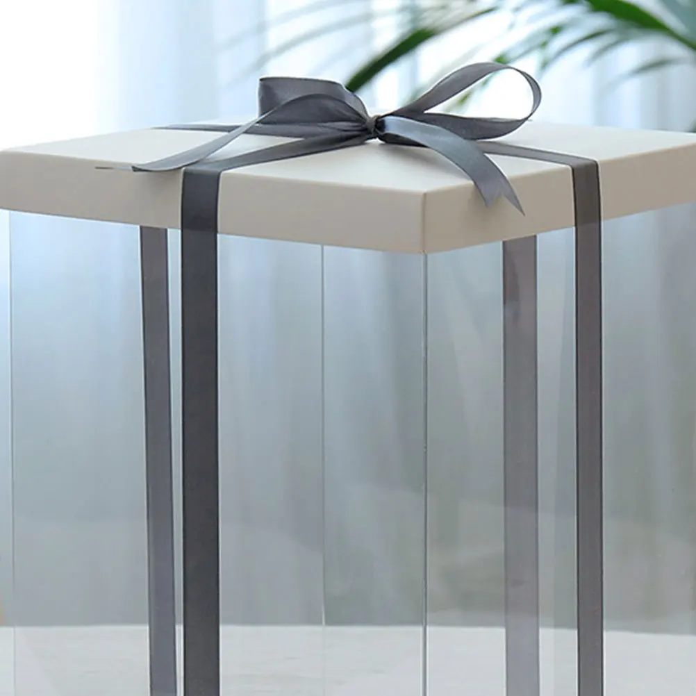 

1pc Cake Box Clear Reusable Storage Container for Birthday Desserts Plastic Premium Material Safe Transparent Boxes Gable Lids
