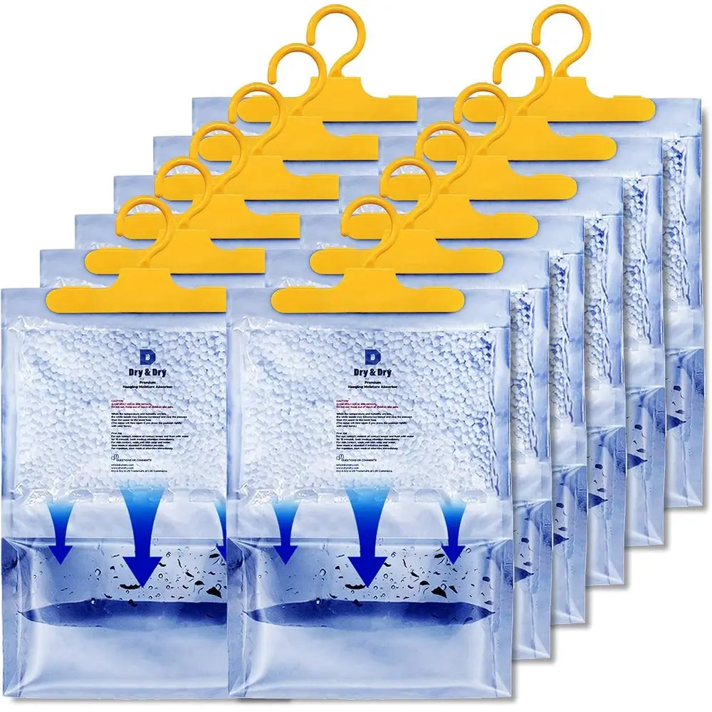 

Moisture Absorbers for Home, Basement, Bedroom, Small Spaces - Blue & White (Pack of 12) 14 oz