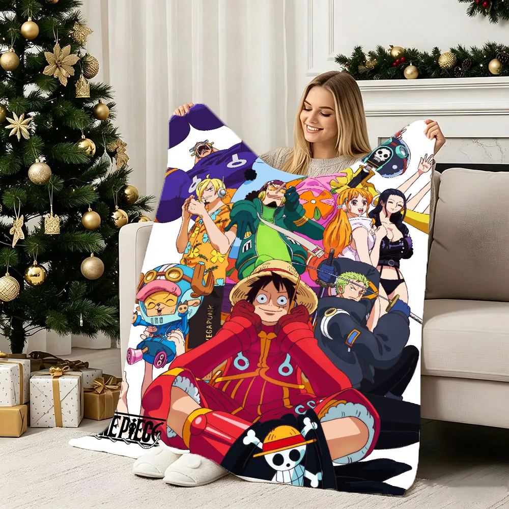 3D One P-Piece Zoro Luffy Hot Cartoon Anime Soft Warm Flannel Blanket For Wall Living Room Decor Bed Picnic Office Birthday Gift