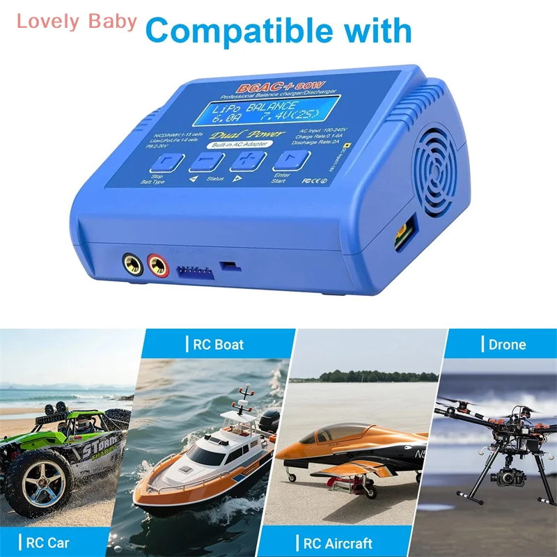 

【BBS】B6AC 80W Lipo Battery Charger RC Balance Smart Digital Charger For 1S-6S LiPo Life Li-ion 1-15S NiCD NiMH PB Smart Battery