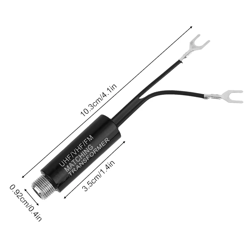 10pcs 75 Ohm to 300 Ohm UHF/VHF/FM Matching Transformer Converter Adapter with F Type Female Coax Coaxial Connector Plug Jack