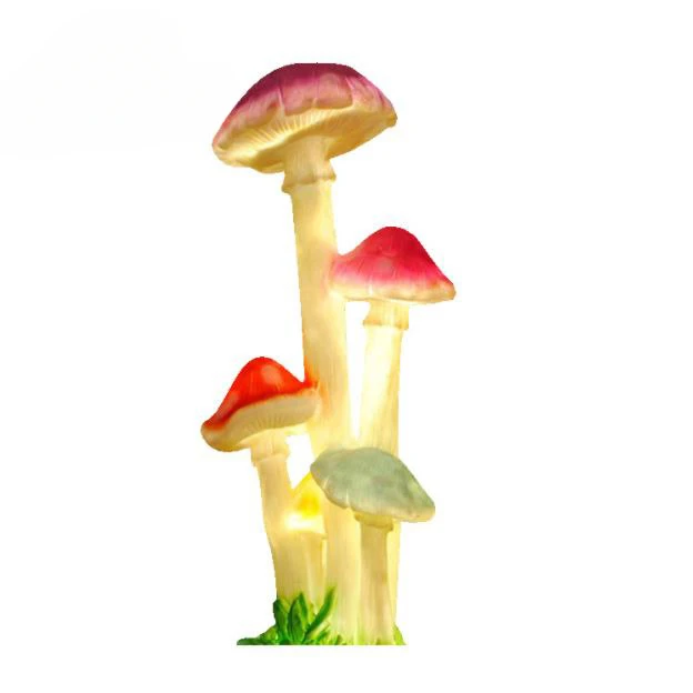 

Outdoor Park courtyard lawn lamp 3D Fiberglass Sculpture Landscape mushroom lamp for street park decoration