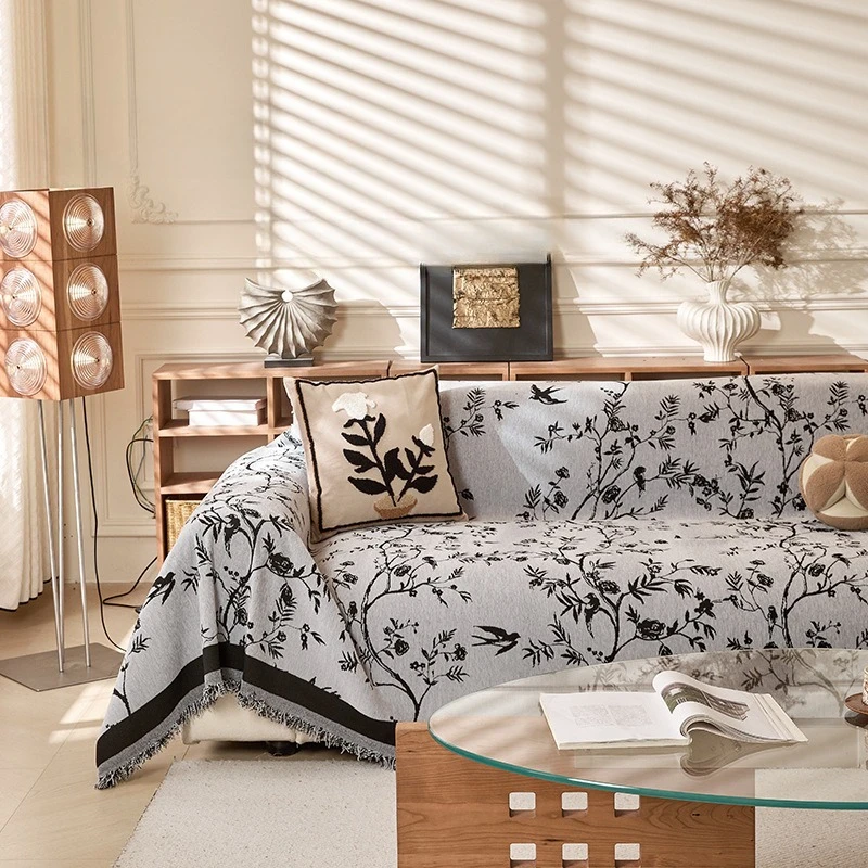 Sofa Cover Blanket Towel French Retro High-end Sense Universal in All Seasons Anti-cat Scratching Double Sided Usable Sofa Towel