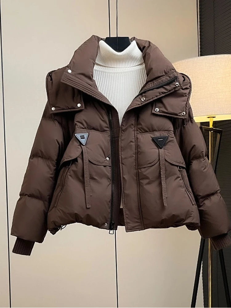 

2025 New Fashion Parkas Jacket Women's Korean Autumn Winter Loose Hooded Thicken Warm Down Cotton Padded Short Coats Female Tops