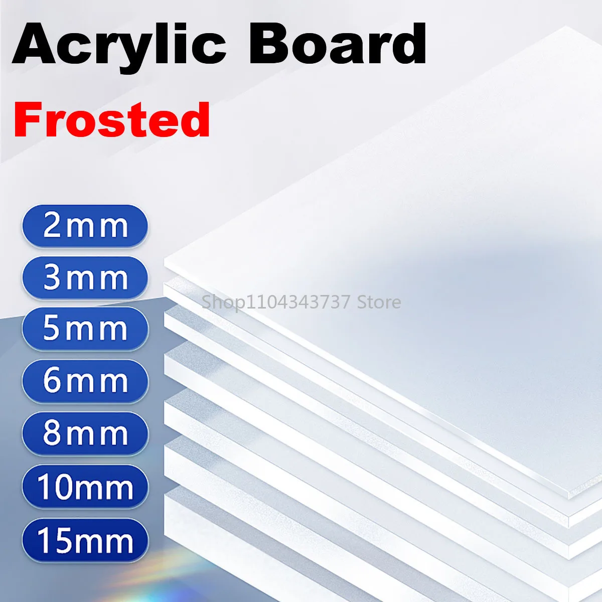 Thick 2-20mm Frosted Acrylic Board Matt Translucent Sheet For DIY Decoration 100x100mm 200x200mm 200x300mm 300x300mm