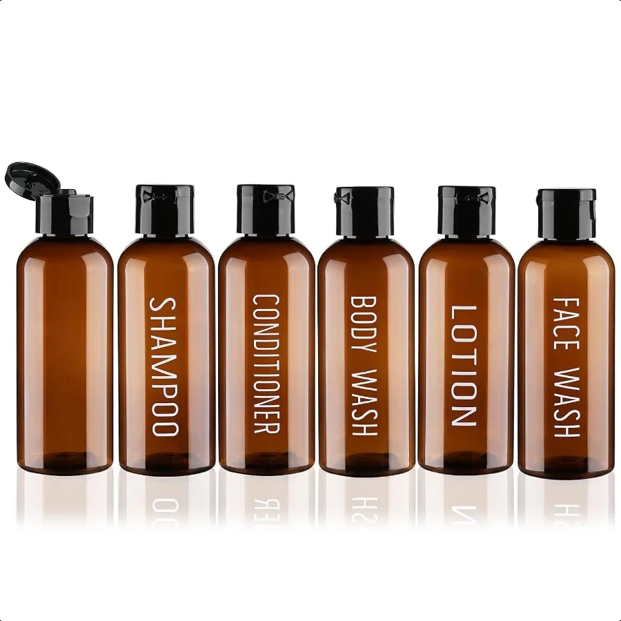 

Travel Bottles for Toiletries 6 Pack 3.4oz Travel Size Containers TSA Approved Leak Proof Travel Shampoo and Conditioner Bottle