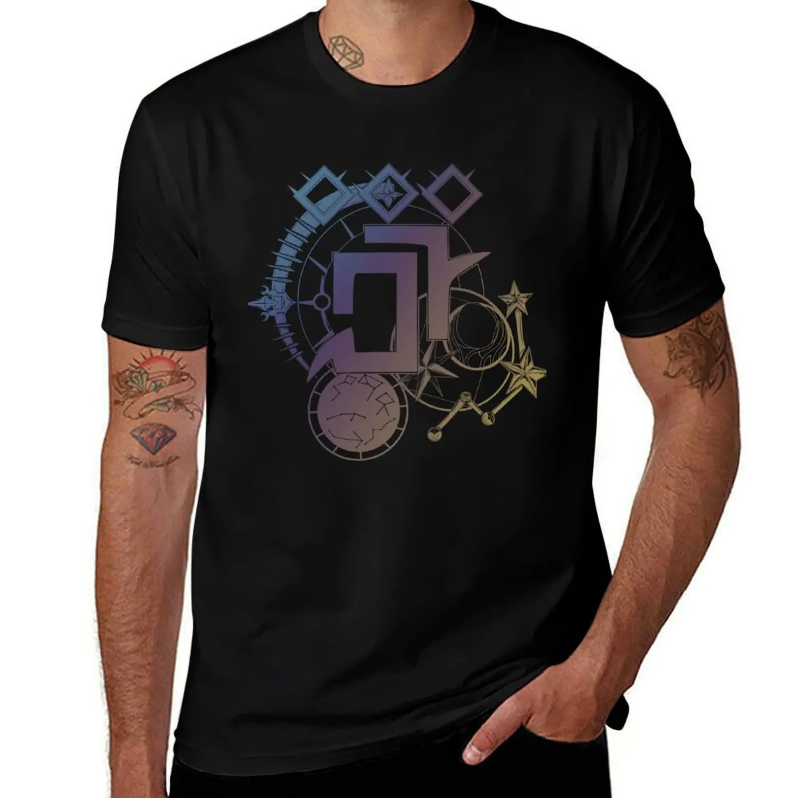 FFXIV Astrologian Job Symbol [FF Style] T-Shirt All Weather Casual Short Sleeve T-Shirt