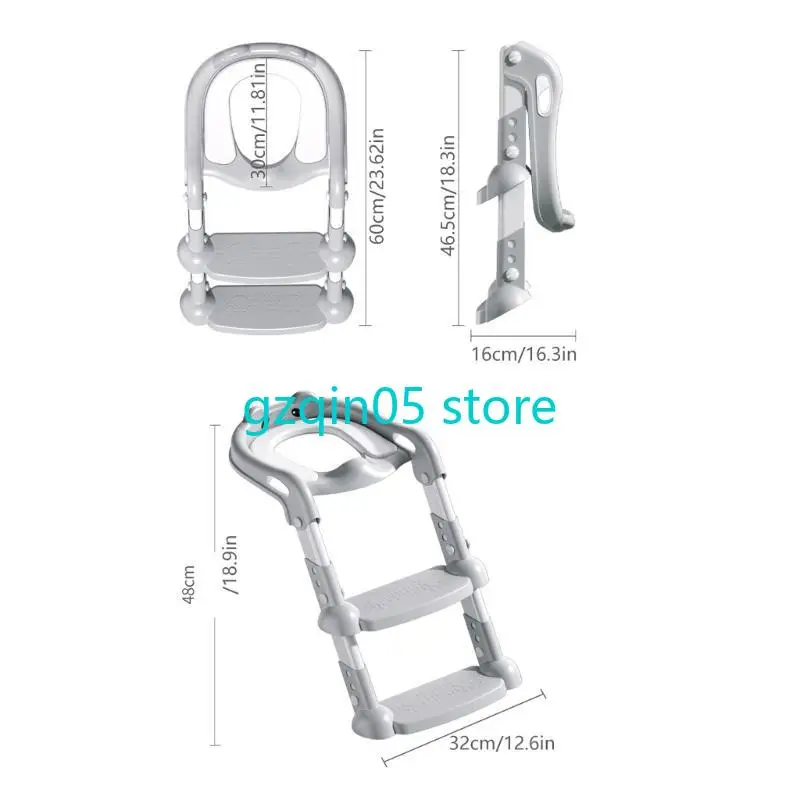 H055 banco higiênico para bebê com altura ajustável, com degraus largos e antiderrapantes, design dobrável, treinador penico