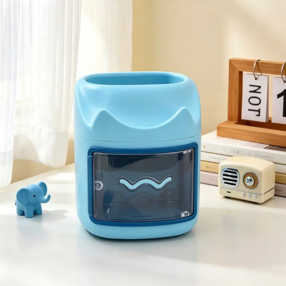 Cute Plastic Pencil Holder Dirt Resistant Broken-resistant Pencil Cup Desktop Organizer Stationery Organizer Stationary Supplies
