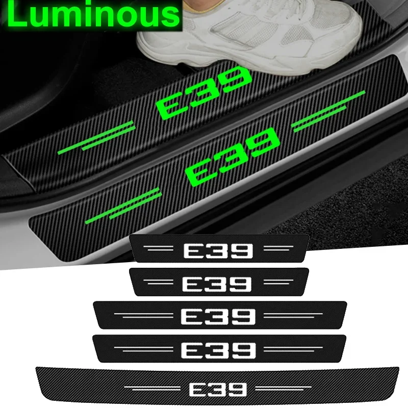 Luminous Car Decals Door Sill Anti Kick Sticker Scuff Scratch for BMW E39 Emblem Auto Door Threshold Waterproof Film Accessories