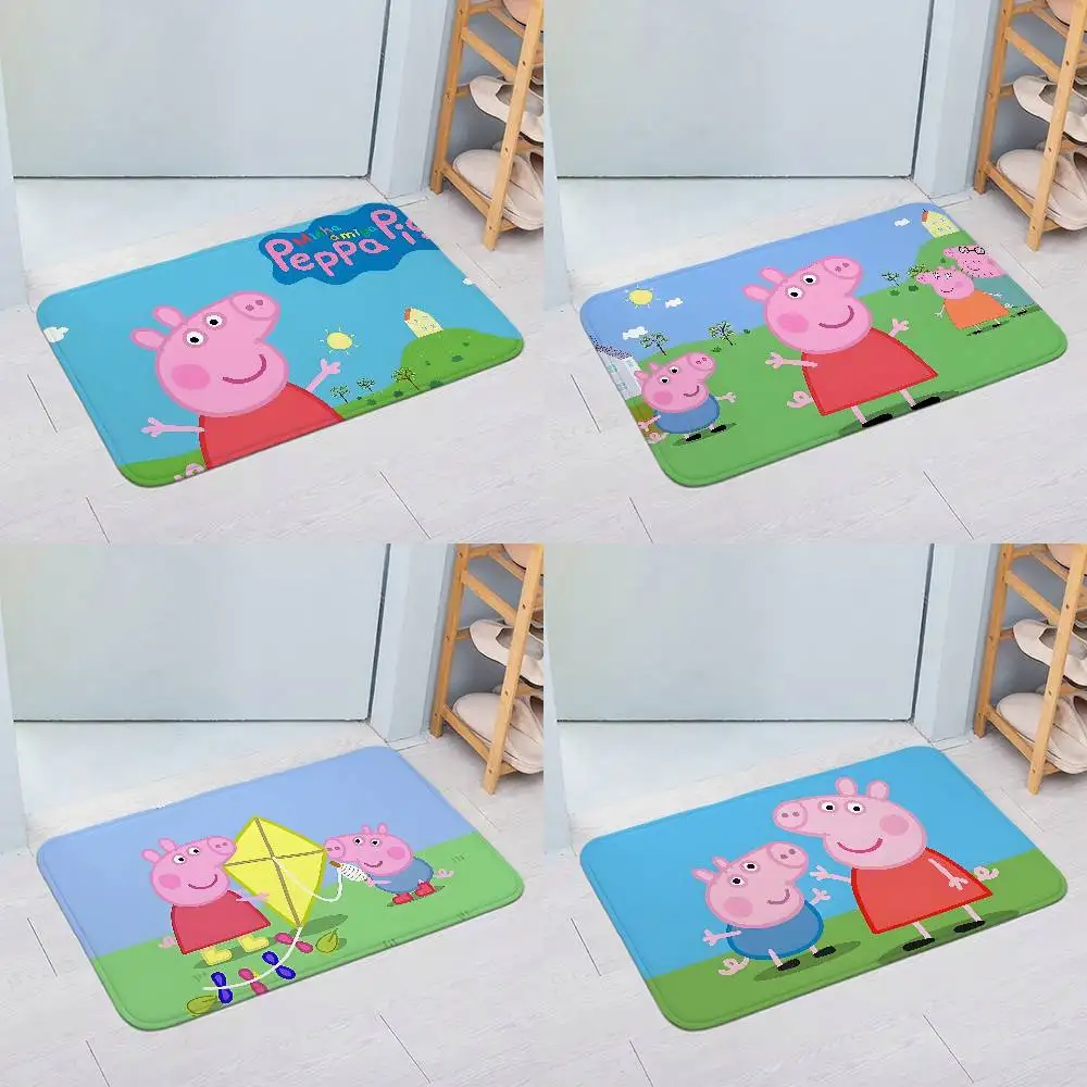 W-PeppaS-Pig Entry Door Floor Mat Festive Decorations Carpet Bathroom Anti-slip Mat Entrance Doormat