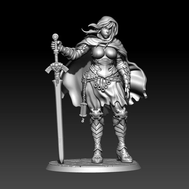 1/24 75mm 1/18 100mm Resin Model Moon Light Female Warrior Figure Unpainted No Color RW-834