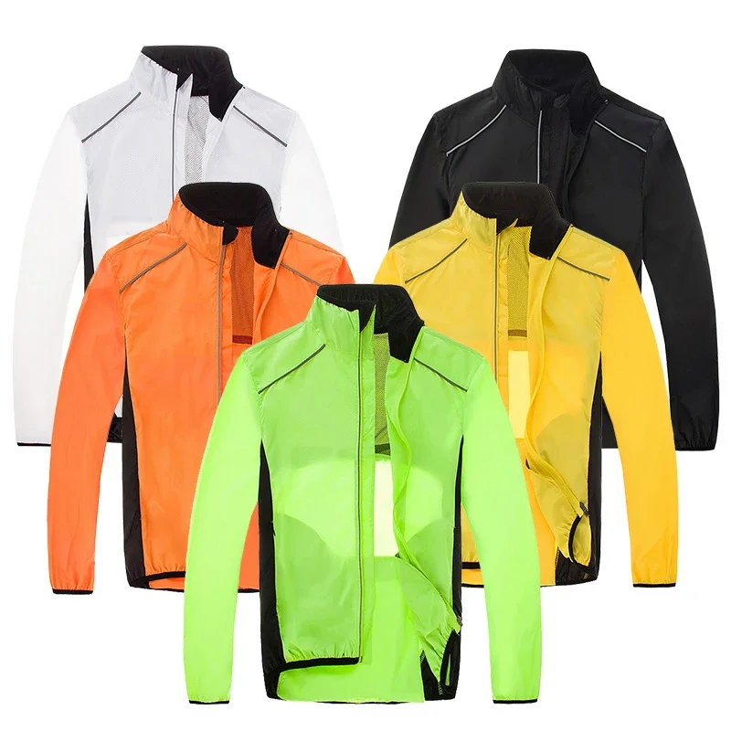 Men Reflective Cycling Jacket Long Sleeve Waterproof Windproof Bike Jackets Ultra Light Quick Dry Wind Coat Chaqueta Ciclismo