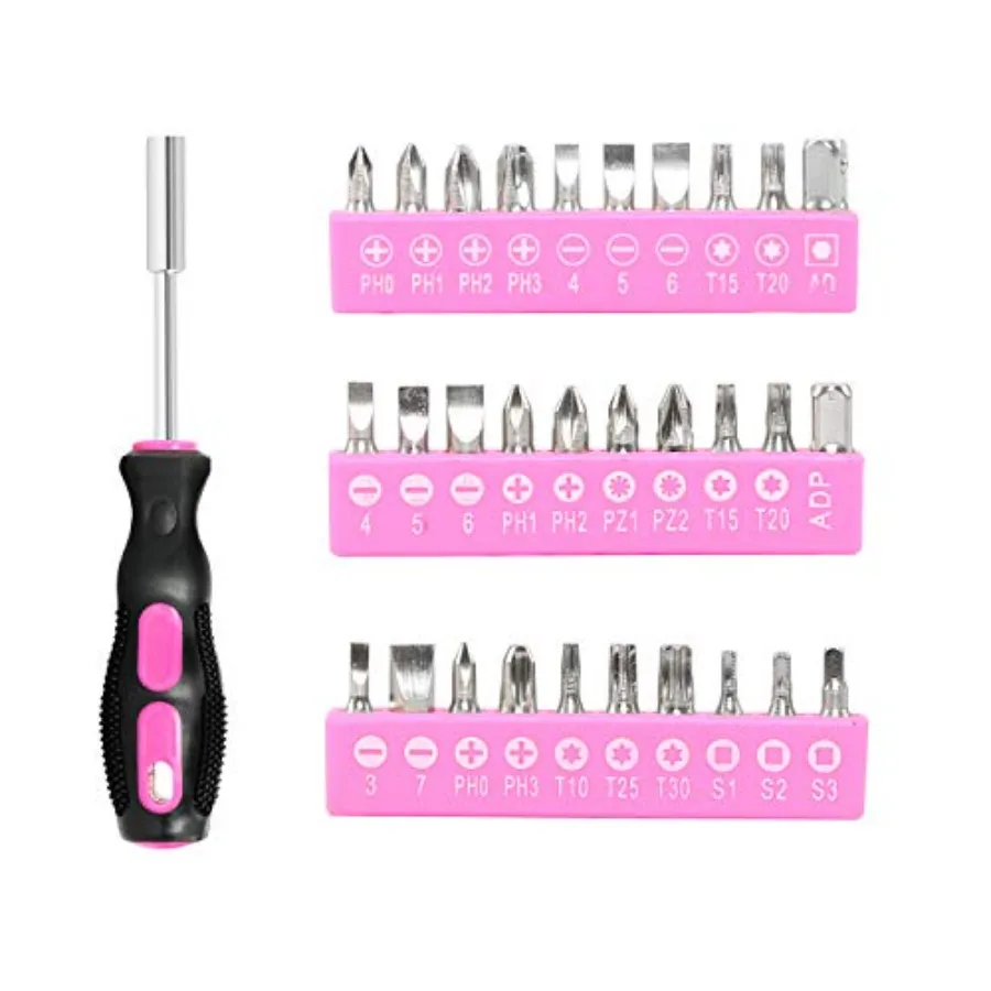 ชุดเครื่องมือสีชมพู 69 ชิ้นสำหรับผู้หญิง พร้อมกระเป๋าใส่เครื่องมือทรงกลมแบบพกพาสะดวก: ชุดเครื่องมืออเนกประสงค์สำหรับงานบ้าน เหมาะสำหรับงาน DIY และงานบ้าน