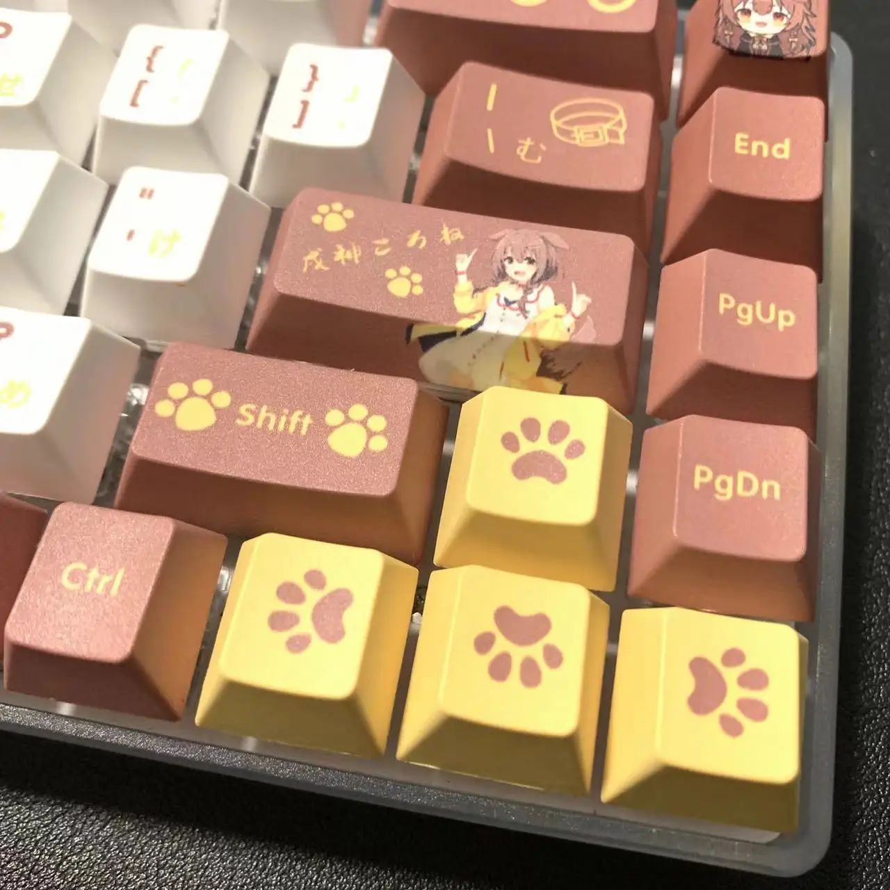 Imagem -04 - Anime Keycaps para Teclado Mecânico Inugami Korone Vtuber Hololive Key Cover Pbt Dye Sub Cherry mx Switch 132