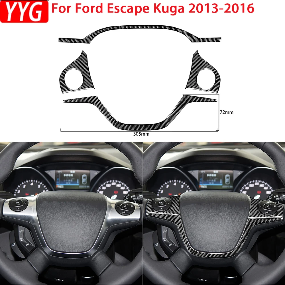 

For Ford Escape Kuga 2013 2014 2015 2016 Carbon Fiber Accessories Car Interior Steering Wheel Speedometer Trim Sticker