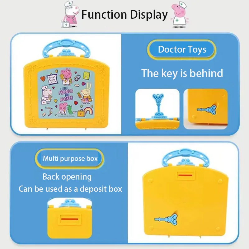 Peppa Pig Peggy Medical Kit Simulation Toy Nurse Doctor Play Set Boys Girls Children Home Stethoscope Play House Gifts