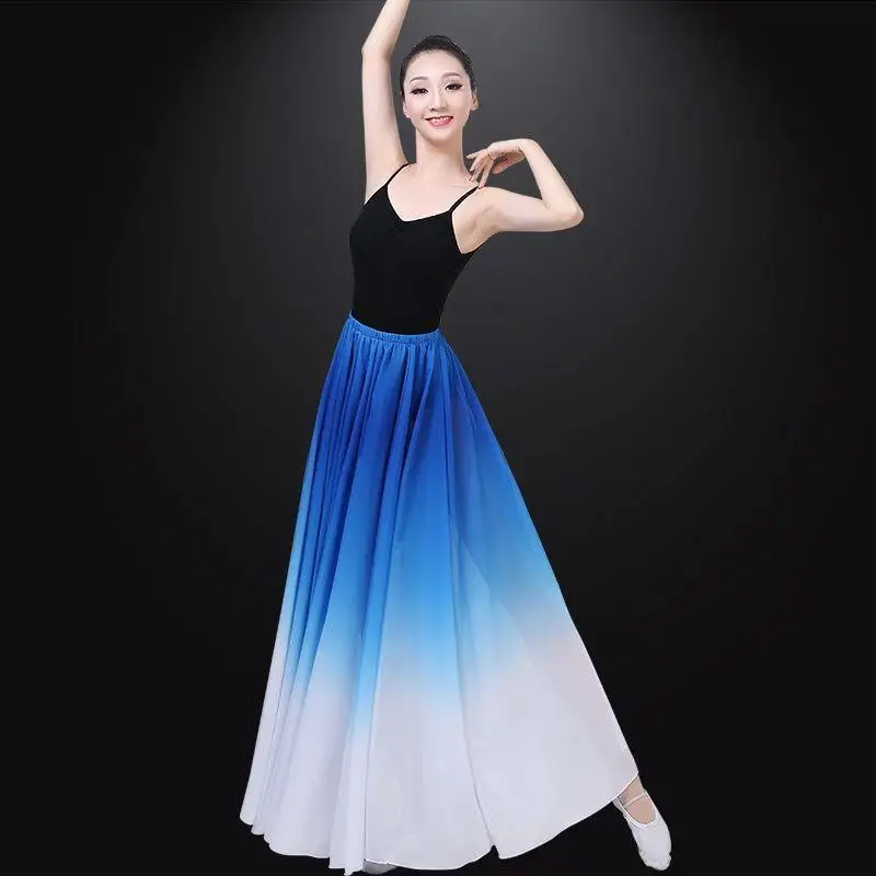 1 teile/los klassischen stil frau mode cgradienten tanz rock dame chiffon bauchtanz rock
