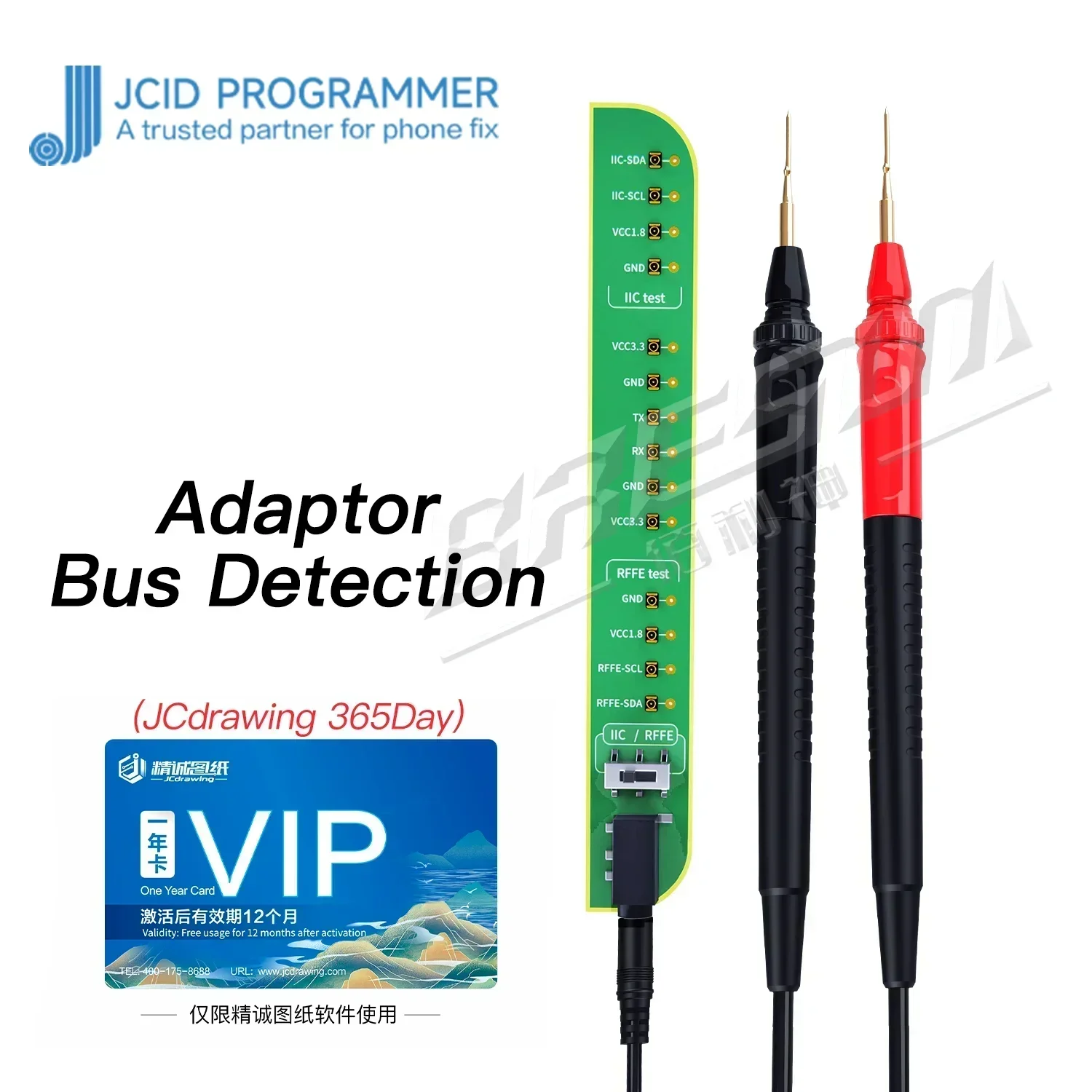 JC JCID V1SE/V1S PRO Bus Detection Adapter Dual function of RFFE+IIC detection Board Quickly identify the fault location Repair