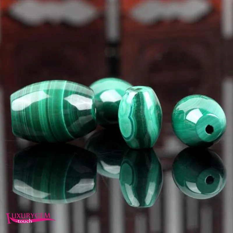 Natural Malachite Stone Loose Beads High Quality 10/12/14/16/18mm Smooth Oval Column Shape DIY Jewelry Accessories 1Pcs wk476