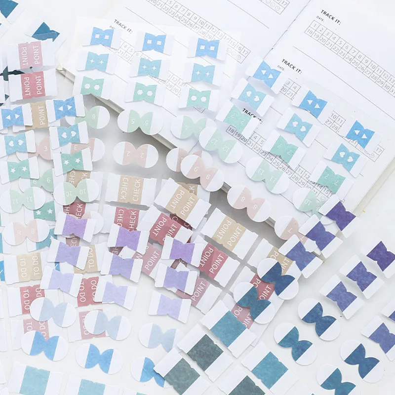 8 Sheets Morandi Color Index Stickers Self Adhesive Categorized Label Tag Marker Paper for Diary Agenda Planner Writable Sticker