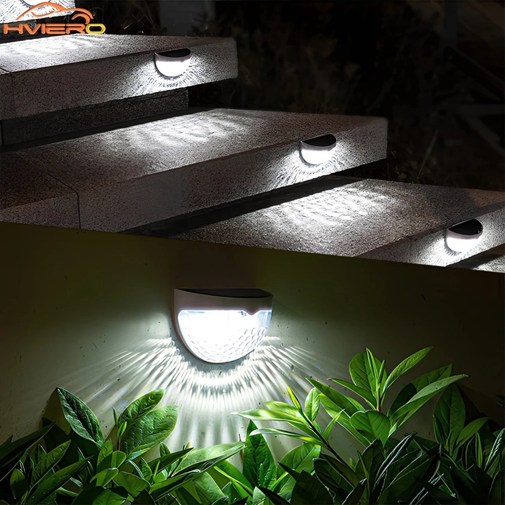 Outdoor Wall Lamp Solar Hedge Light 6LED Half Round Ladder Courtyard Garden Induction IP65 Waterproof Decoration Lighting Bright