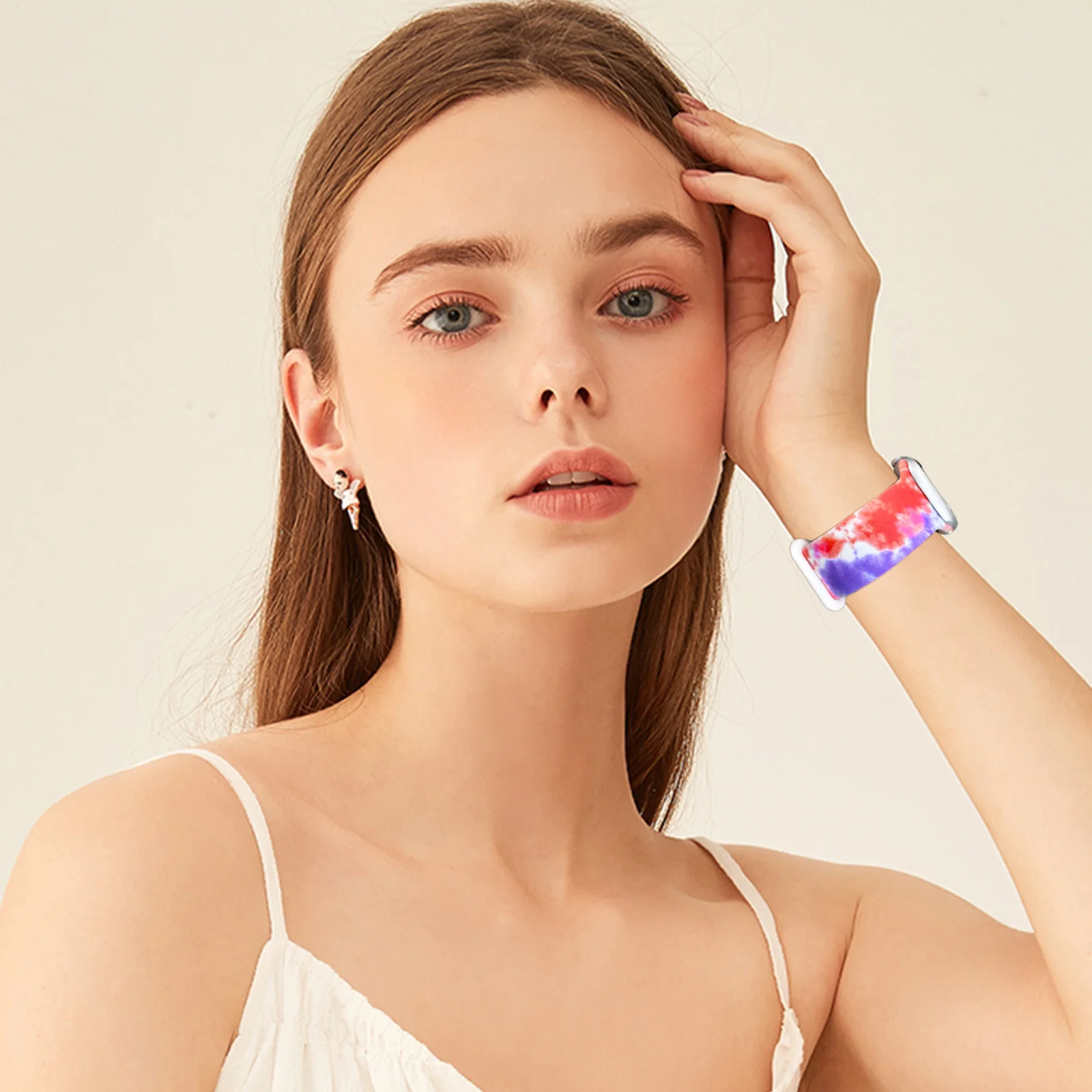 Tali silikon seri Tie-Dye, gelang silikon untuk jam tangan Apple 9 8 7 SE 6 tali gelang yang dapat diganti untuk iWatch 45mm 44mm 42mm 41mm