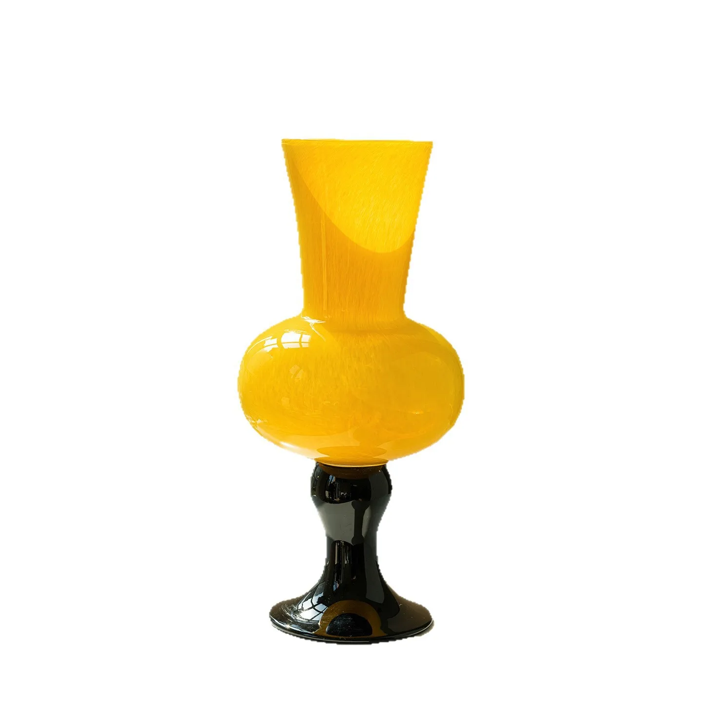 Medieval glass vase, green tall French flower arrangement decorative ornament for gifts