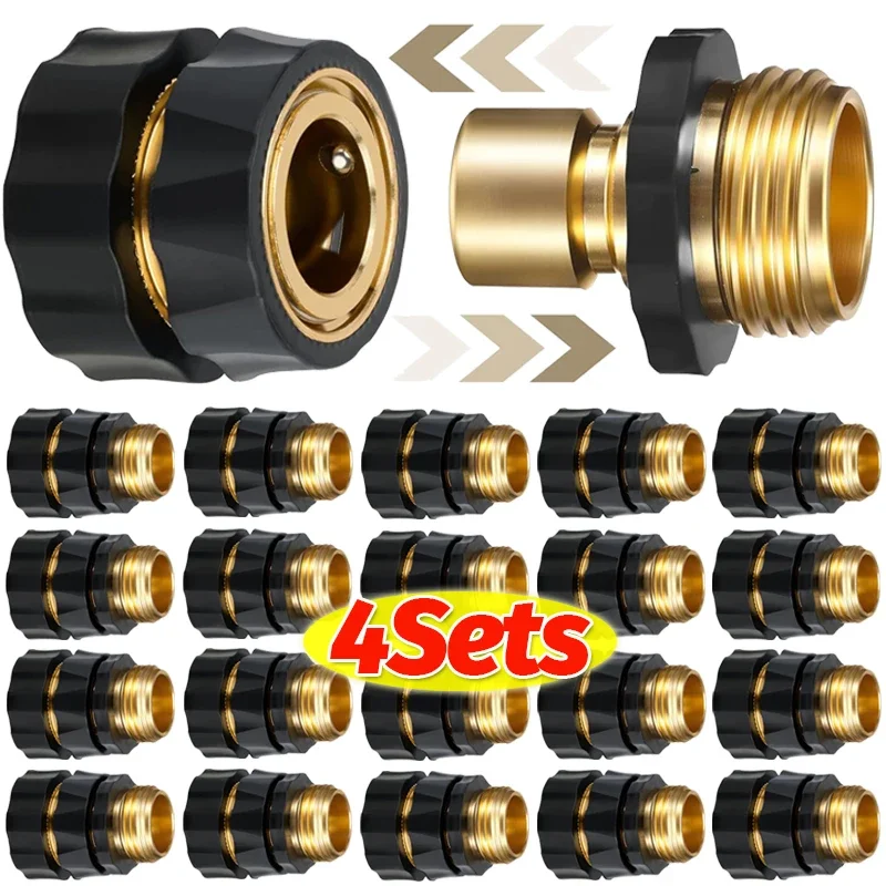 1/4Sets Garden Hose Quick Connectors Faucet Extender Hose Male Female Joint Kits Aluminum Alloy Water Pipe Irrigation Fittings